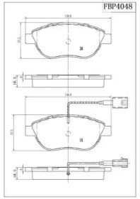 Комплект тормозных колодок FBP4048 FI.BA