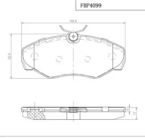 Комплект тормозных колодок FBP4099 FI.BA