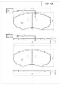 Комплект тормозных колодок FBP4108 FI.BA