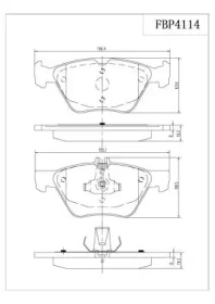 Комплект тормозных колодок FBP4114 FI.BA