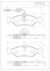 Комплект тормозных колодок FBP4122 FI.BA