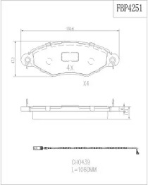 Комплект тормозных колодок FBP4251 FI.BA