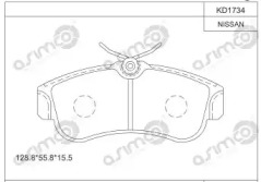 Комплект тормозных колодок KD1734 ASIMCO