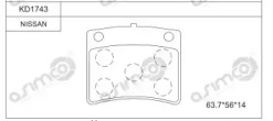 Комплект тормозных колодок KD1743 ASIMCO