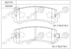 Комплект тормозных колодок KD1773 ASIMCO