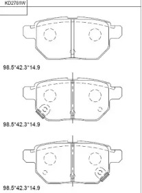 Комплект тормозных колодок KD2781W ASIMCO