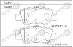 Комплект тормозных колодок KD2791 ASIMCO