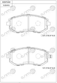 Комплект тормозных колодок KD3704W ASIMCO