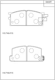 Комплект тормозных колодок KD4347F ASIMCO