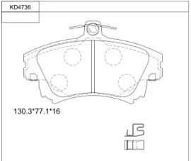 Комплект тормозных колодок KD4736 ASIMCO