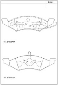 Комплект тормозных колодок KD6361 ASIMCO