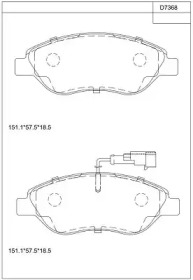 Комплект тормозных колодок KD7368 ASIMCO