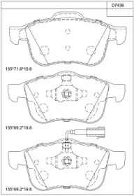 Комплект тормозных колодок KD7436 ASIMCO