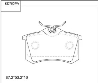 Комплект тормозных колодок KD7507W ASIMCO