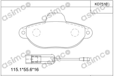 Комплект тормозных колодок KD7510 ASIMCO