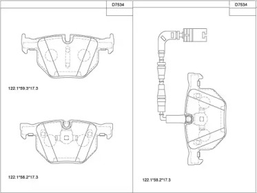 Комплект тормозных колодок KD7534 ASIMCO