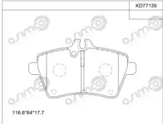 Комплект тормозных колодок KD77139 ASIMCO