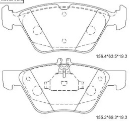 Комплект тормозных колодок KD7762 ASIMCO