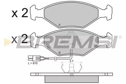 Комплект тормозных колодок BP2343 BREMSI