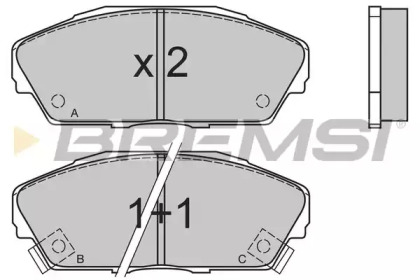 Комплект тормозных колодок BP2480 BREMSI