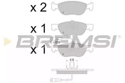 Комплект тормозных колодок BP2667 BREMSI