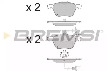 Комплект тормозных колодок BP3076 BREMSI