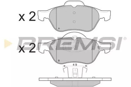 Комплект тормозных колодок BP3264 BREMSI