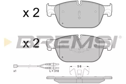 Комплект тормозных колодок BP3432 BREMSI