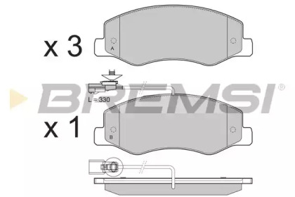 Комплект тормозных колодок BP3440 BREMSI