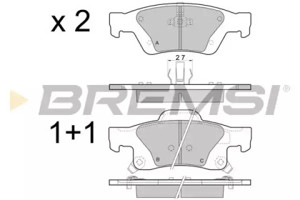 Комплект тормозных колодок BP3461 BREMSI