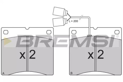 Комплект тормозных колодок BP7270 BREMSI