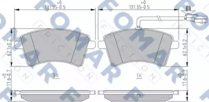 Комплект тормозных колодок FO 262281 FOMAR Friction