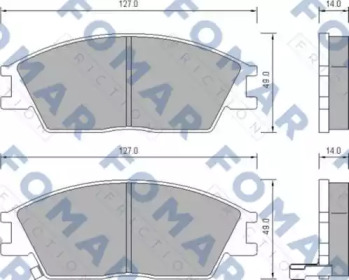 Комплект тормозных колодок FO 648581 FOMAR Friction