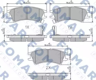 Комплект тормозных колодок FO 673681 FOMAR Friction