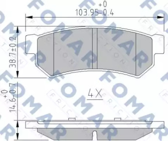 Комплект тормозных колодок FO 887683 FOMAR Friction