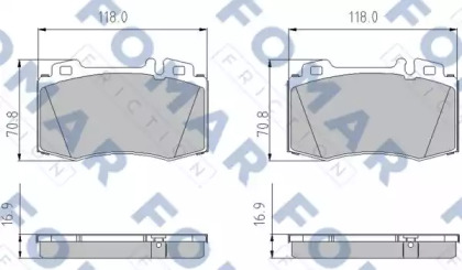 Комплект тормозных колодок FO 906681 FOMAR Friction