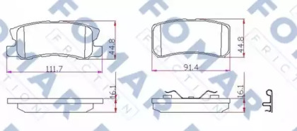 Комплект тормозных колодок FO 931681 FOMAR Friction