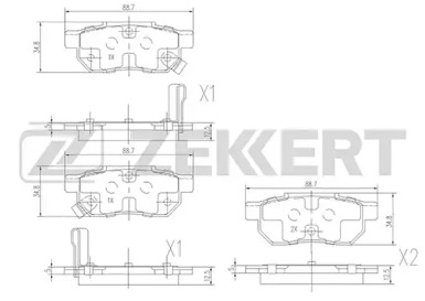 Комплект тормозных колодок BS-1259 ZEKKERT