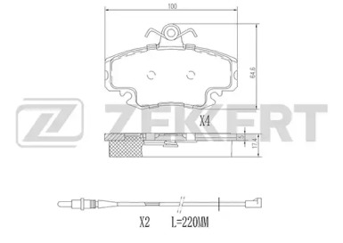 Комплект тормозных колодок BS-1482 ZEKKERT