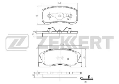 Комплект тормозных колодок BS-2103 ZEKKERT