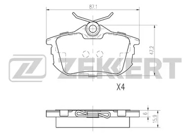 Комплект тормозных колодок BS-2226 ZEKKERT