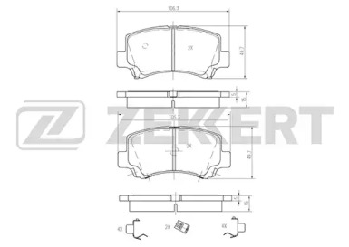 Комплект тормозных колодок BS-2436 ZEKKERT