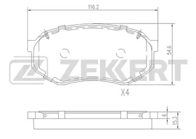 Комплект тормозных колодок BS-2528 ZEKKERT