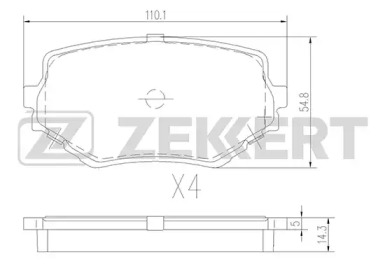 Комплект тормозных колодок BS-2612 ZEKKERT