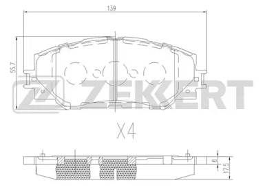 Комплект тормозных колодок BS-2683 ZEKKERT