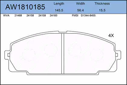 Комплект тормозных колодок AW1810185 AYWIPARTS