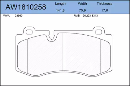 Комплект тормозных колодок AW1810258 AYWIPARTS