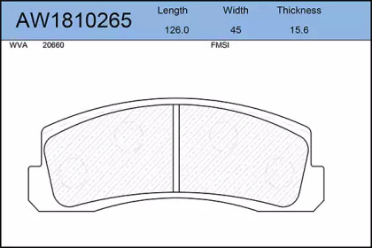 Комплект тормозных колодок AW1810265 AYWIPARTS