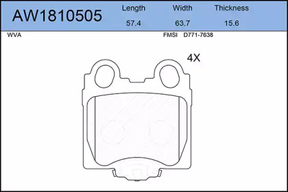 Комплект тормозных колодок AW1810505 AYWIPARTS