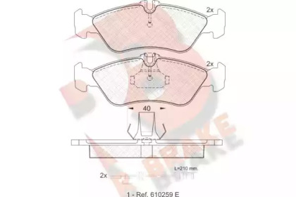 Комплект тормозных колодок RB1103 R BRAKE